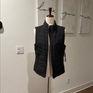 DKNY Black Quilted Puffer Vest